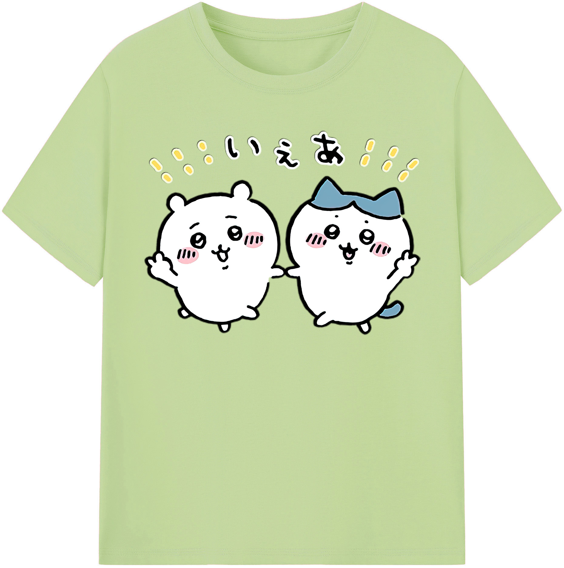 （画像用） ちいかわ ハチワレ Chii-kawa hachiware 綿100％半袖Tシャツ（フロントプリント）